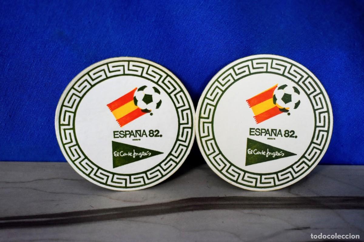 Cromos de f&uacute;tbol: Lote dos posavasos Mundial 82 el Corte Ingles