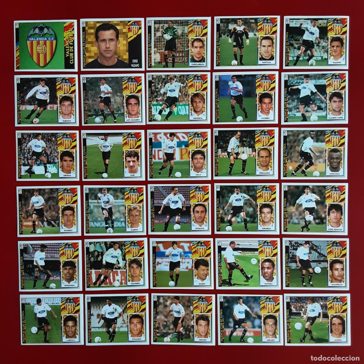 Cromos de f&uacute;tbol: LOTE 29 CROMOS DIFERENTES VALENCIA LIGA TEMPORADA 1997 1998 97 98 EDICIONES ESTE SIN PEGAR