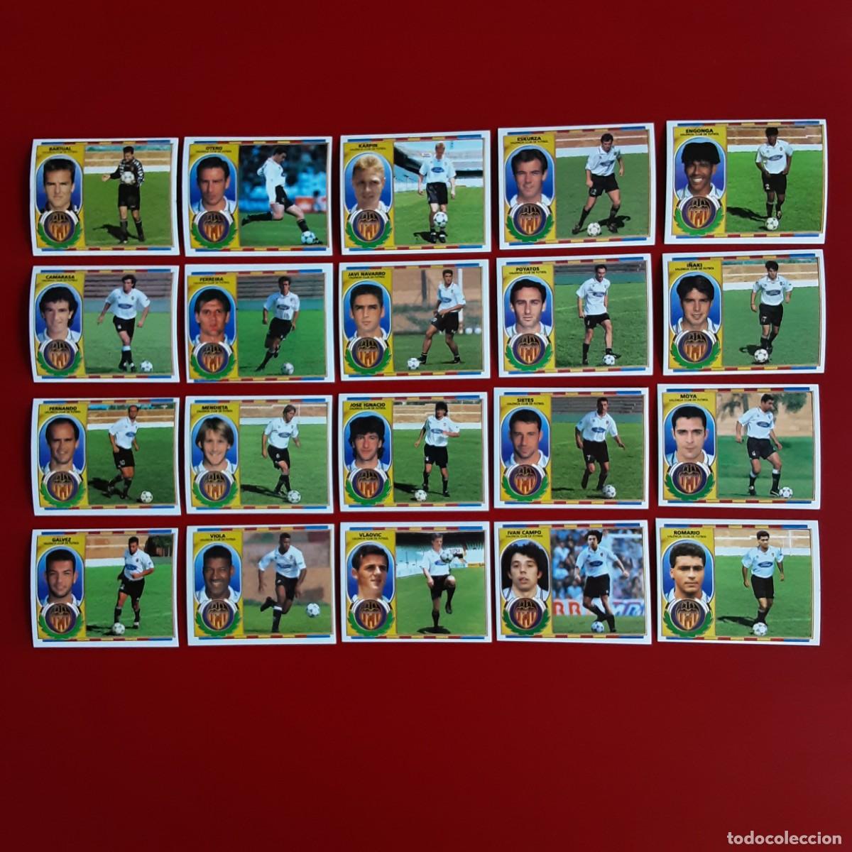 Cromos de f&uacute;tbol: LOTE 20 CROMOS DIFERENTES VALENCIA LIGA TEMPORADA 1996 1997 96 97 EDICIONES ESTE SIN PEGAR
