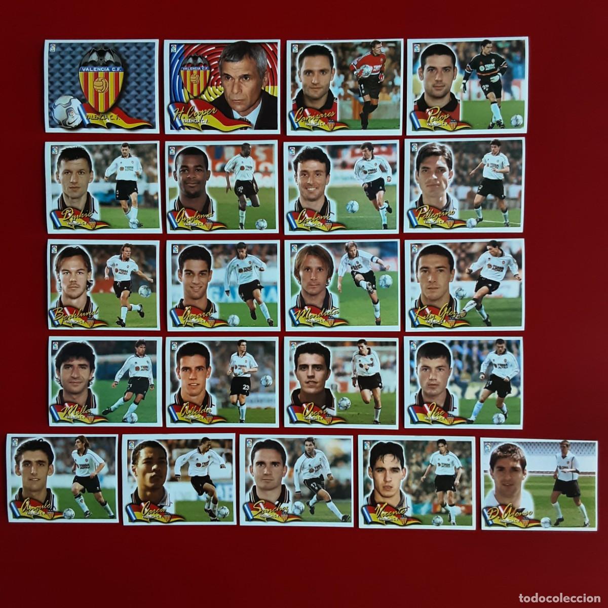 Cromos de f&uacute;tbol: LOTE 21 CROMOS DIFERENTES VALENCIA LIGA TEMPORADA 2000 2001 00 01 EDICIONES ESTE SIN PEGAR