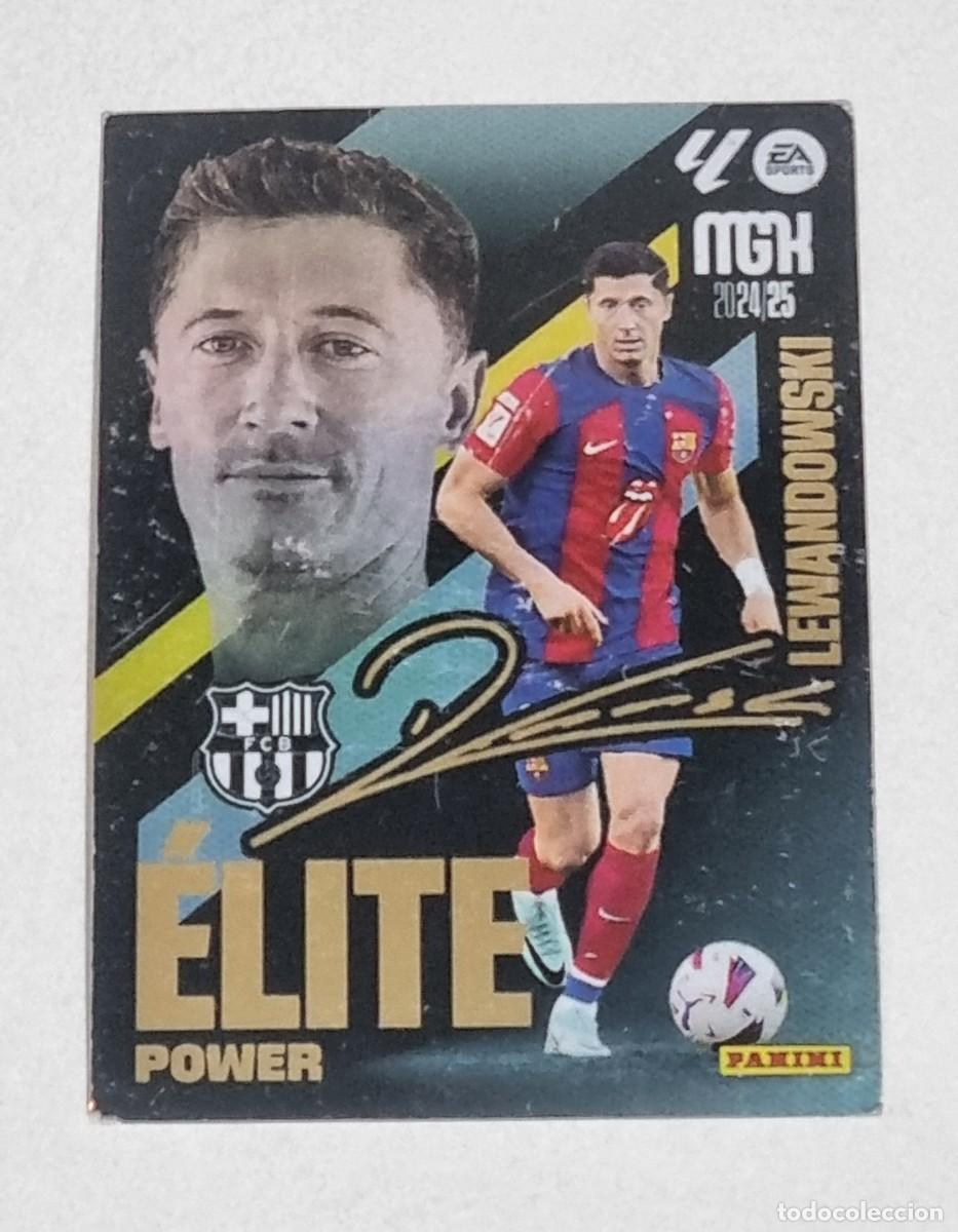 Cromos de f&uacute;tbol: Cromo Lewandoski Barcelona Elite Power MGK 2024/2025 24/25 Panini Laliga