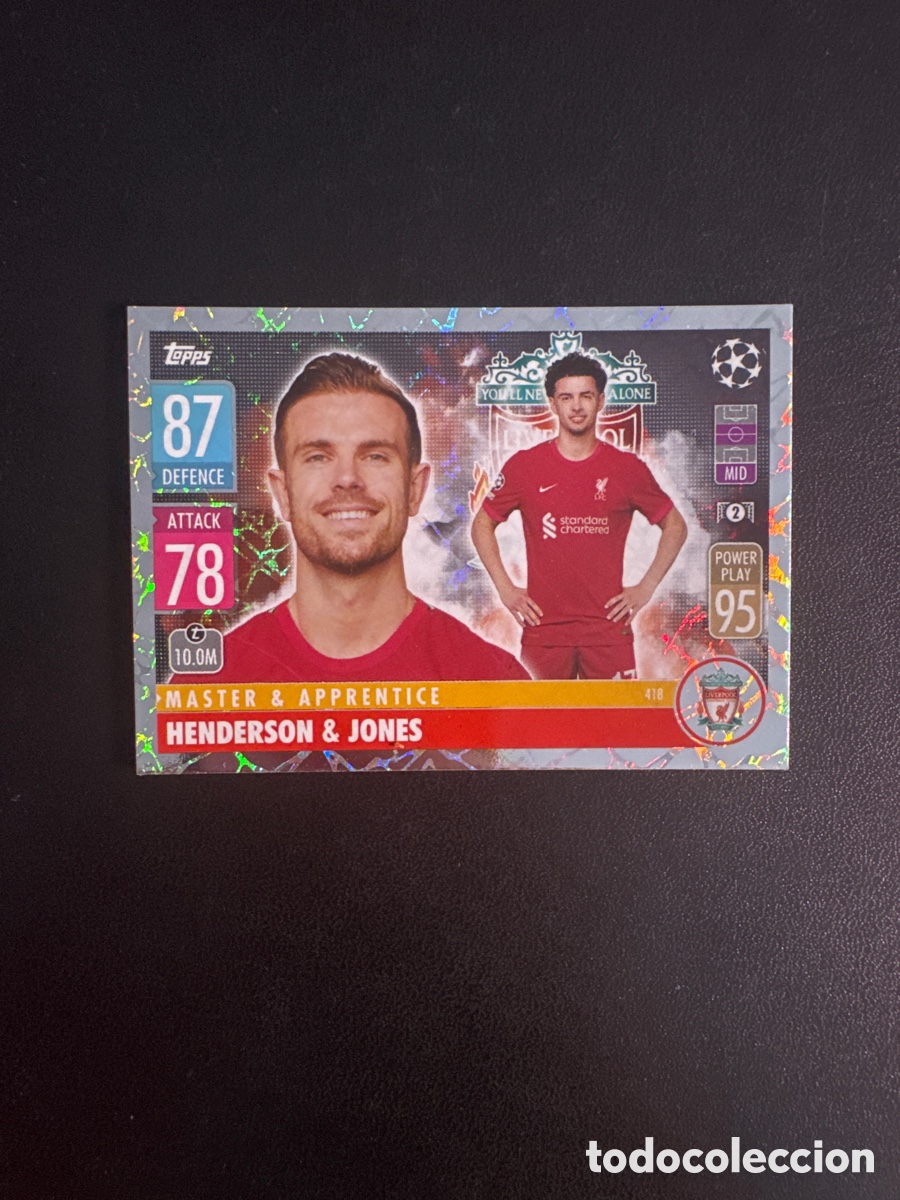Fu&szlig;ball-Sticker: HENDERSON Y JONES NUMERO 418 MASTER AND APPRENTICE MAESTRO Y APRENDIZ MATCH ATTAX 2021 2022