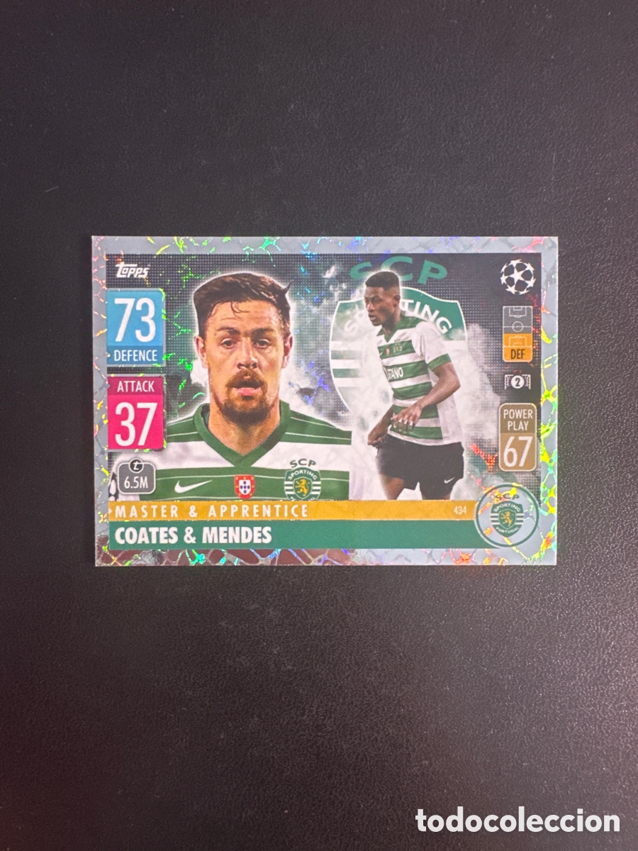 Cromos de f&uacute;tbol: COATES Y MENDES NUMERO 434 MAESTRO Y APRENDIZ MASTER AND APPRENTICE MATCH ATTAX 2021 2022