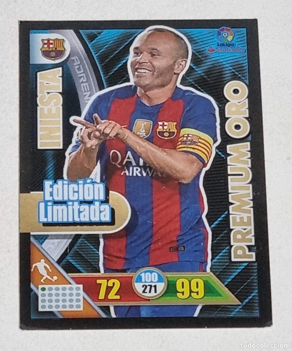 Cromos de f&uacute;tbol: Cromo Iniesta EDL Edicion Limitada Barcelona Premium Oro 2016/2017 16/17 Liga Santander