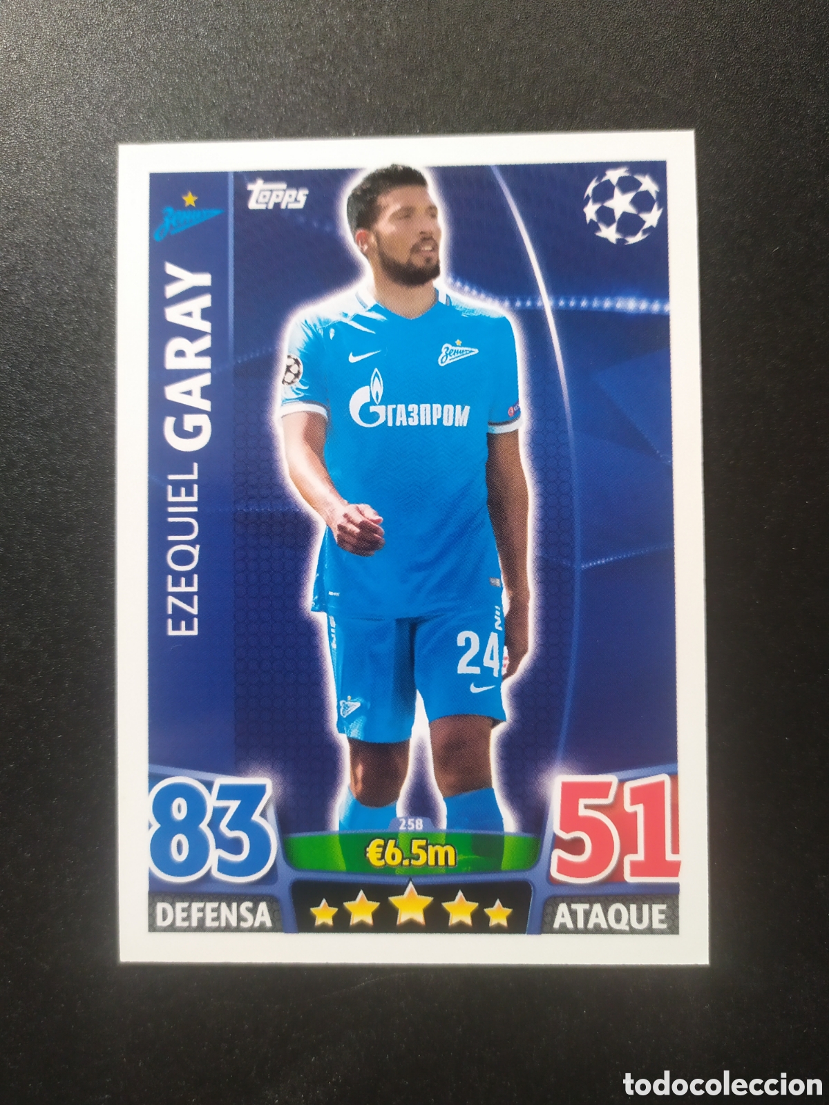 Cromos de f&uacute;tbol: UEFA Champions match attax topps 2015 2016 15 16 Garay n&deg; 258 Zenit
