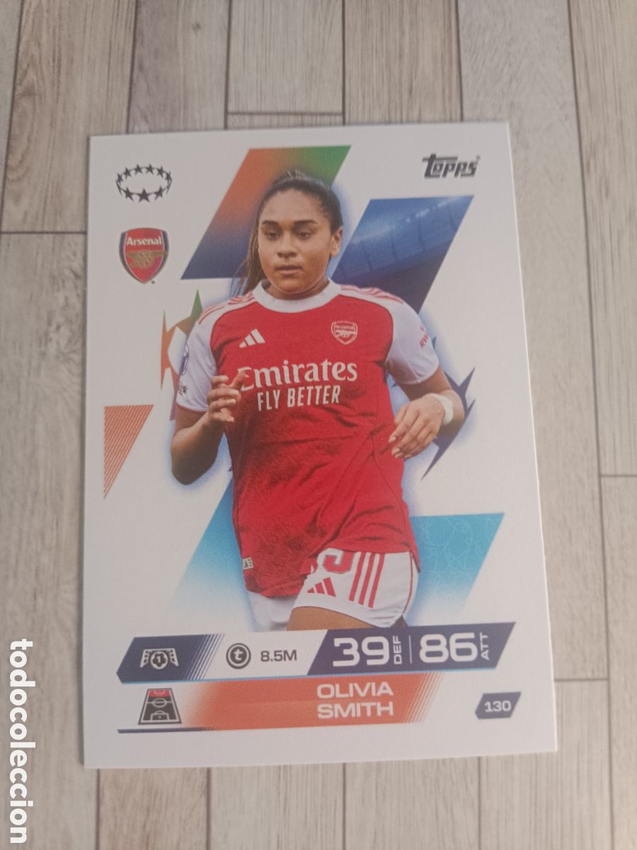 Cromos de f&uacute;tbol: 130 OLIVIA SMITH ARSENAL CHAMPIONS MATCH ATTAX EXTRA 2025 2026 TOPPS 25 26