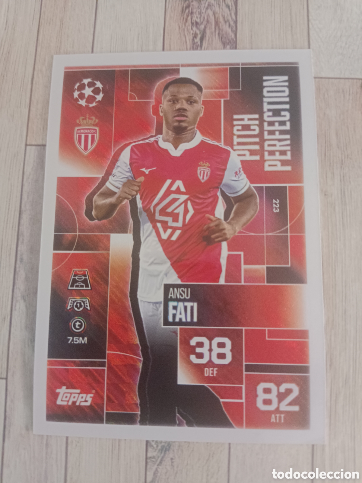 Cartes &agrave; collectionner de Football: 223 ANSU FATI PITCH PERFECTION AS MONACO CHAMPIONS MATCH ATTAX EXTRA 2025 2026 TOPPS 25 26