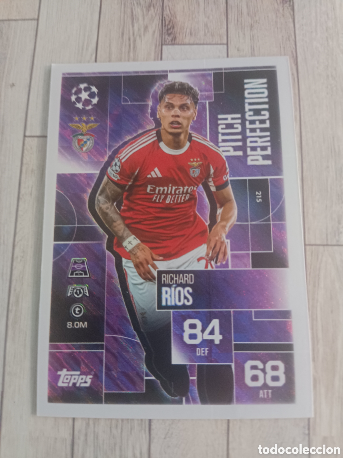 Cromos de f&uacute;tbol: 215 RICHARD R&Iacute;OS BENFICA PITCH PERFECTION CHAMPIONS MATCH ATTAX EXTRA 2025 2026 TOPPS 25 26