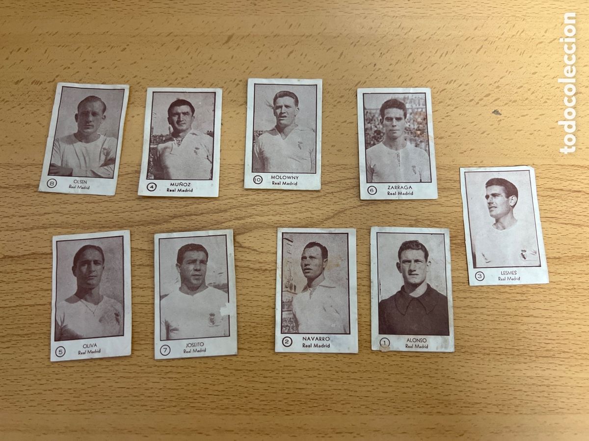 Cromos de f&uacute;tbol: 1953 EDICIONES ARGA REAL MADRID CF LOTE DE 9 DESPEGADOS