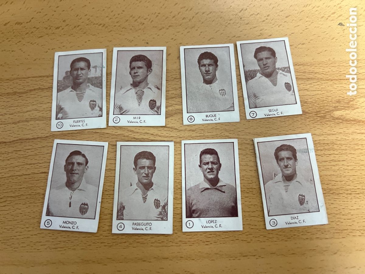 Cromos de f&uacute;tbol: 1953 EDICIONES ARGA VALENCIA CF LOTE DE 8 DESPEGADOS