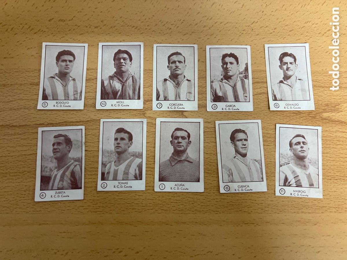 Cromos de Futebol: 1953 EDICIONES ARGA RCD CORU&Ntilde;A LOTE DE 10 DESPEGADOS
