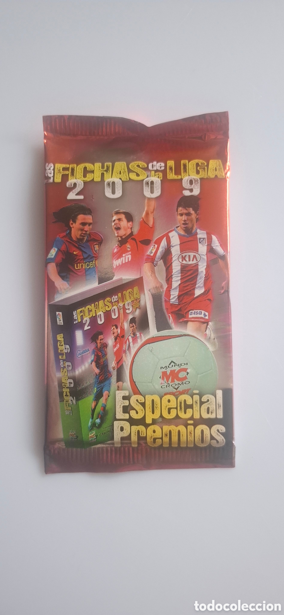 Football Stickers: SOBRE LAS FICHAS DE LA LIGA 2009 ESPECIAL PREMIOS SIN ABRIR 2008 2009 08 09 MESSI CASILLAS AGUERO