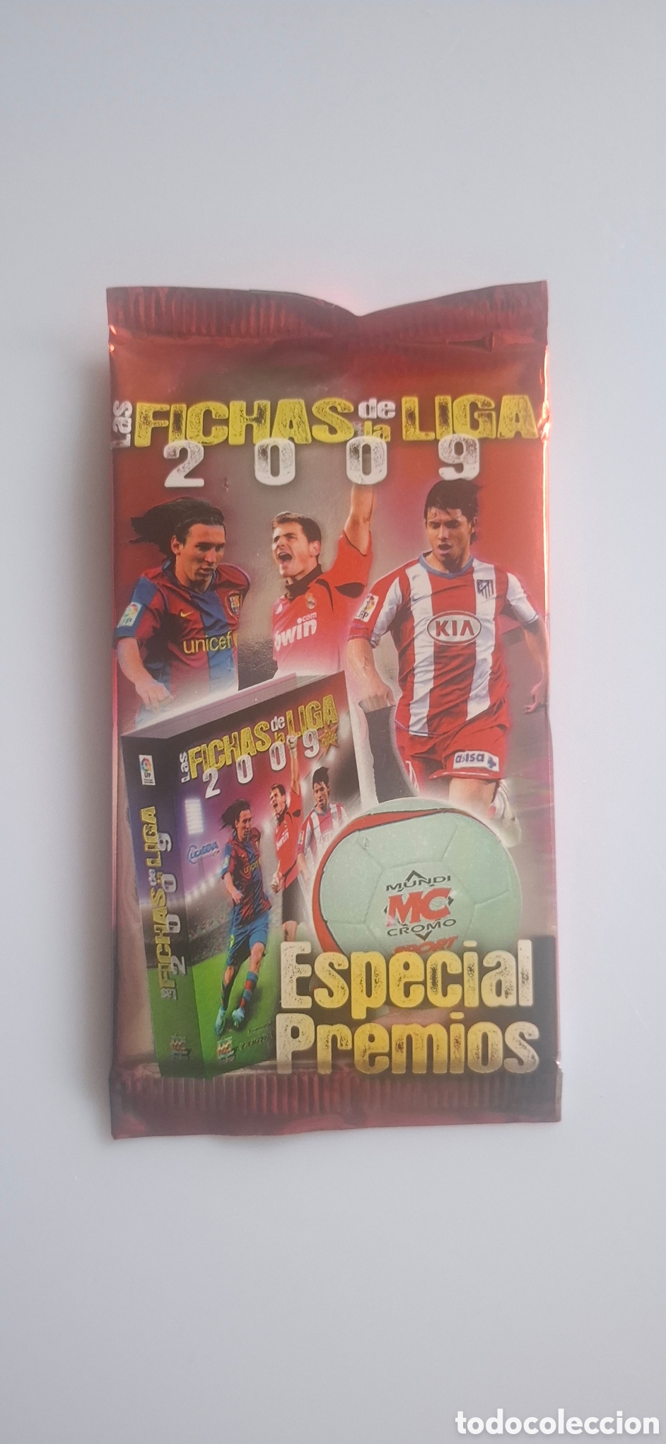 Football Stickers: SOBRE LAS FICHAS DE LA LIGA 2009 ESPECIAL PREMIOS SIN ABRIR 2008 2009 08 09 MESSI CASILLAS AGUERO