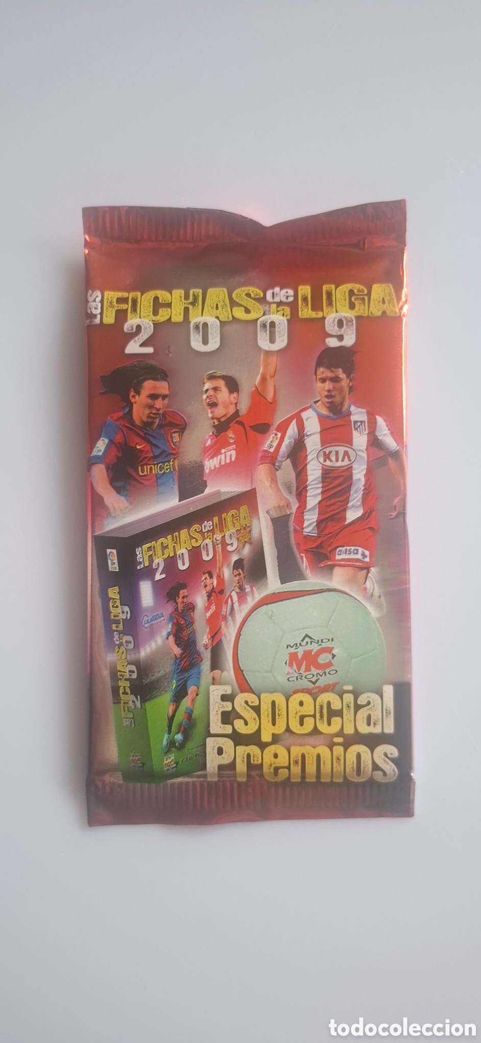 Football Stickers: SOBRE LAS FICHAS DE LA LIGA 2009 ESPECIAL PREMIOS SIN ABRIR 2008 2009 08 09 MESSI CASILLAS AGUERO
