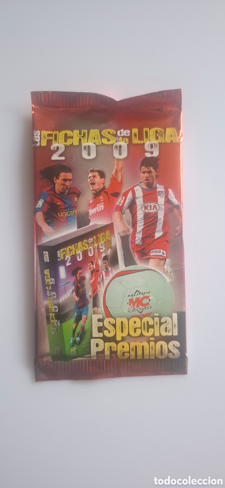 Football Stickers: SOBRE LAS FICHAS DE LA LIGA 2009 ESPECIAL PREMIOS SIN ABRIR 2008 2009 08 09 MESSI CASILLAS AGUERO