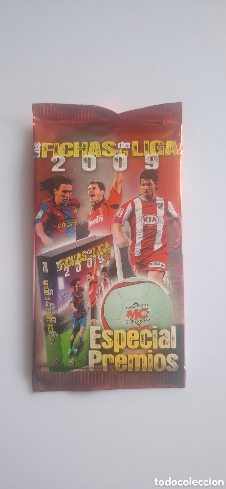 Football Stickers: SOBRE LAS FICHAS DE LA LIGA 2009 ESPECIAL PREMIOS SIN ABRIR 2008 2009 08 09 MESSI CASILLAS AGUERO
