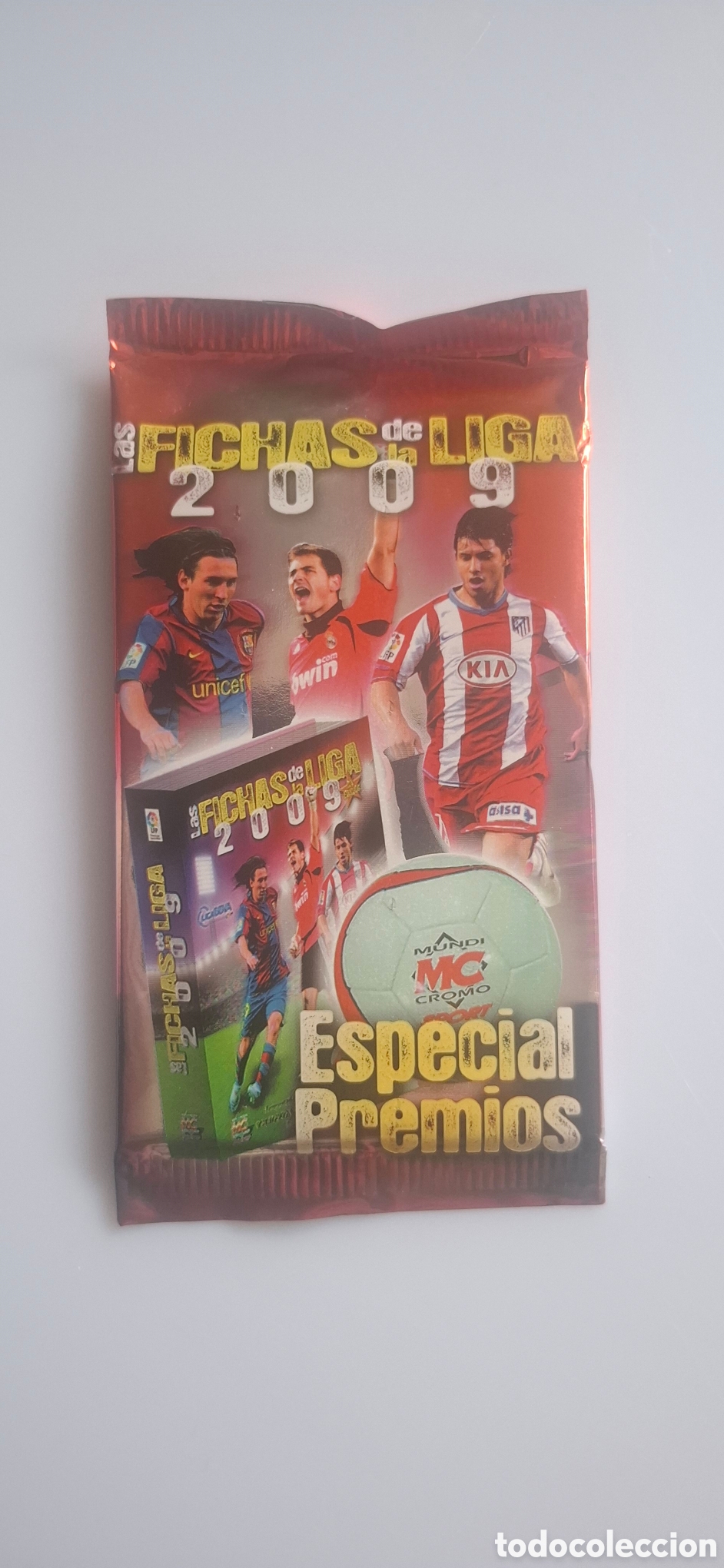 Football Stickers: SOBRE LAS FICHAS DE LA LIGA 2009 ESPECIAL PREMIOS SIN ABRIR 2008 2009 08 09 MESSI CASILLAS AGUERO