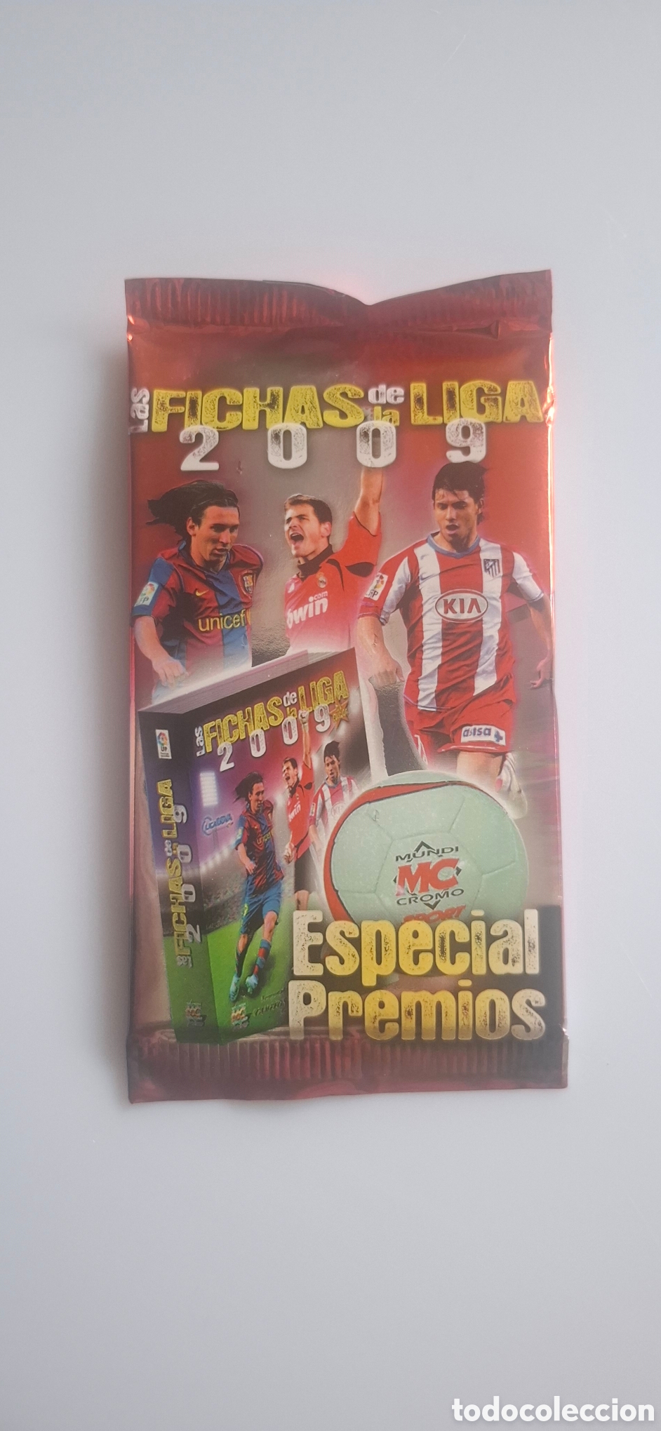 Cromos de f&uacute;tbol: SOBRE LAS FICHAS DE LA LIGA 2009 ESPECIAL PREMIOS SIN ABRIR 2008 2009 08 09 MESSI CASILLAS AGUERO