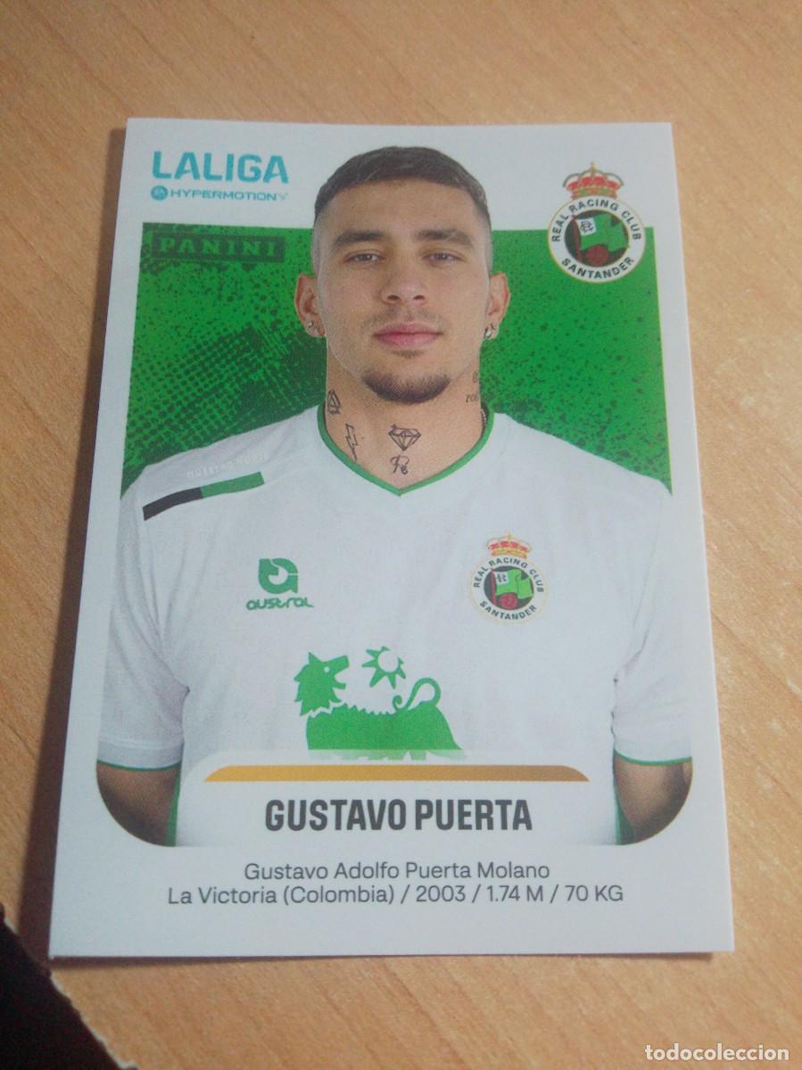 Cromos de f&uacute;tbol: 336 GUSTAVO PUERTA RACING DE SANTANDER 2&ordf; DIVISION HYPERMOTION 25 26 PANINI 2025 2026 NUEVO