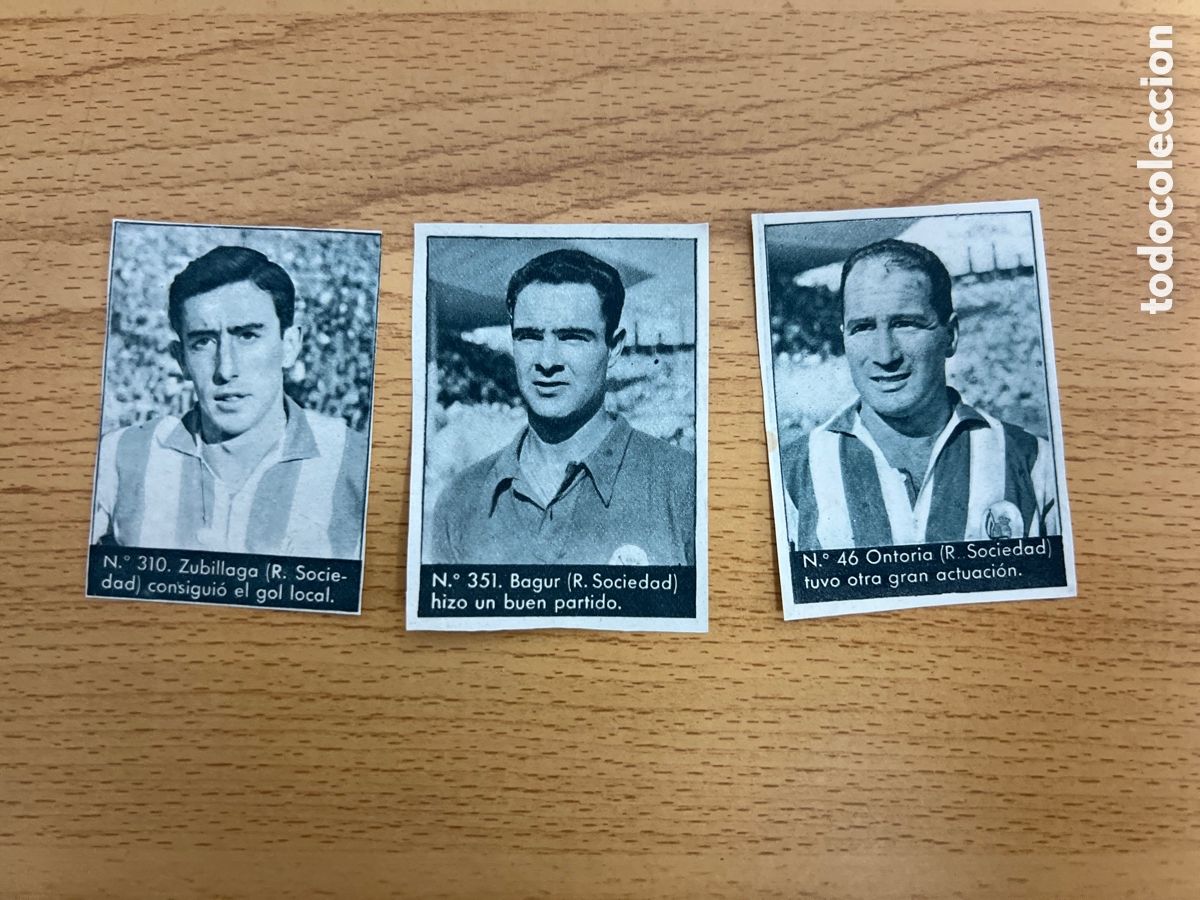 Football Stickers: 1953 REAL SOCIEDAD LOTE DE 3 CROMOS SIN PEGAR BRUGUERA TORNEO NACIONAL LIGA