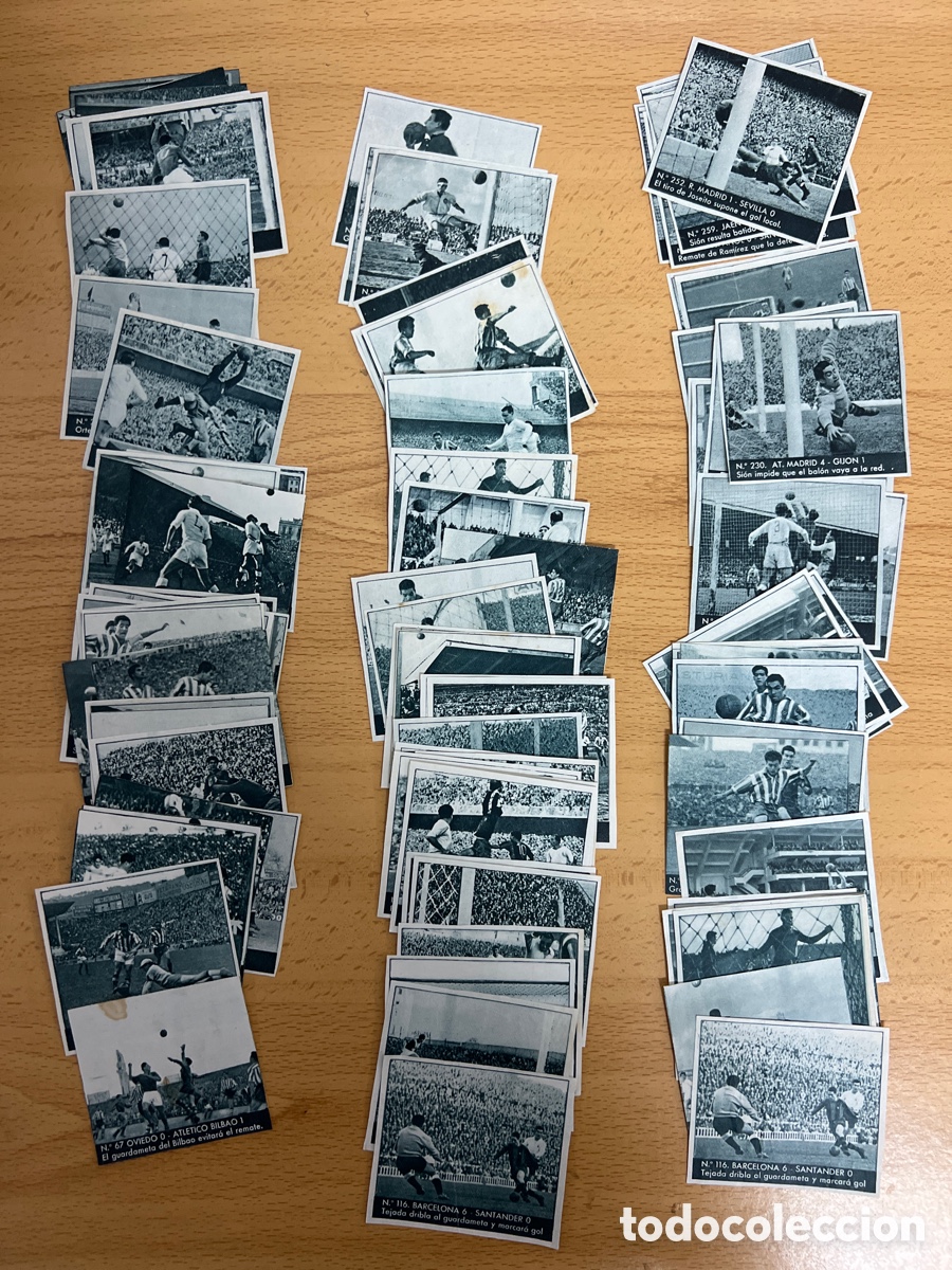Football Stickers: 1953 BRUGUERA TORNEO NACIONAL LIGA LOTE DE 96 CROMOS SIN PEGAR
