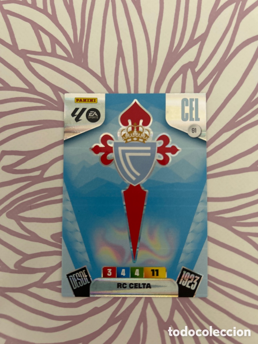 Cromos de f&uacute;tbol: Escudo RC Celta (91) Liga 2025-2026
