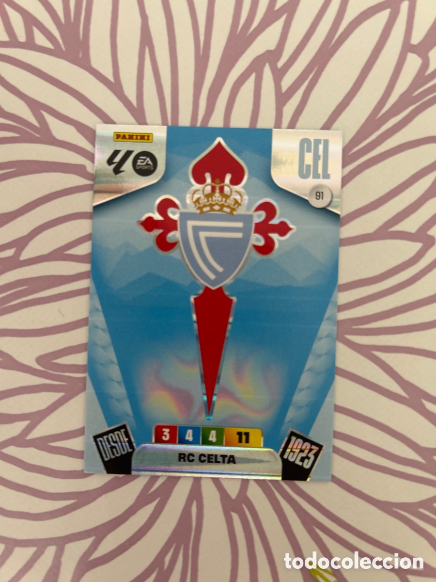 Cromos de f&uacute;tbol: Escudo RC Celta (91) Liga 2025-2026