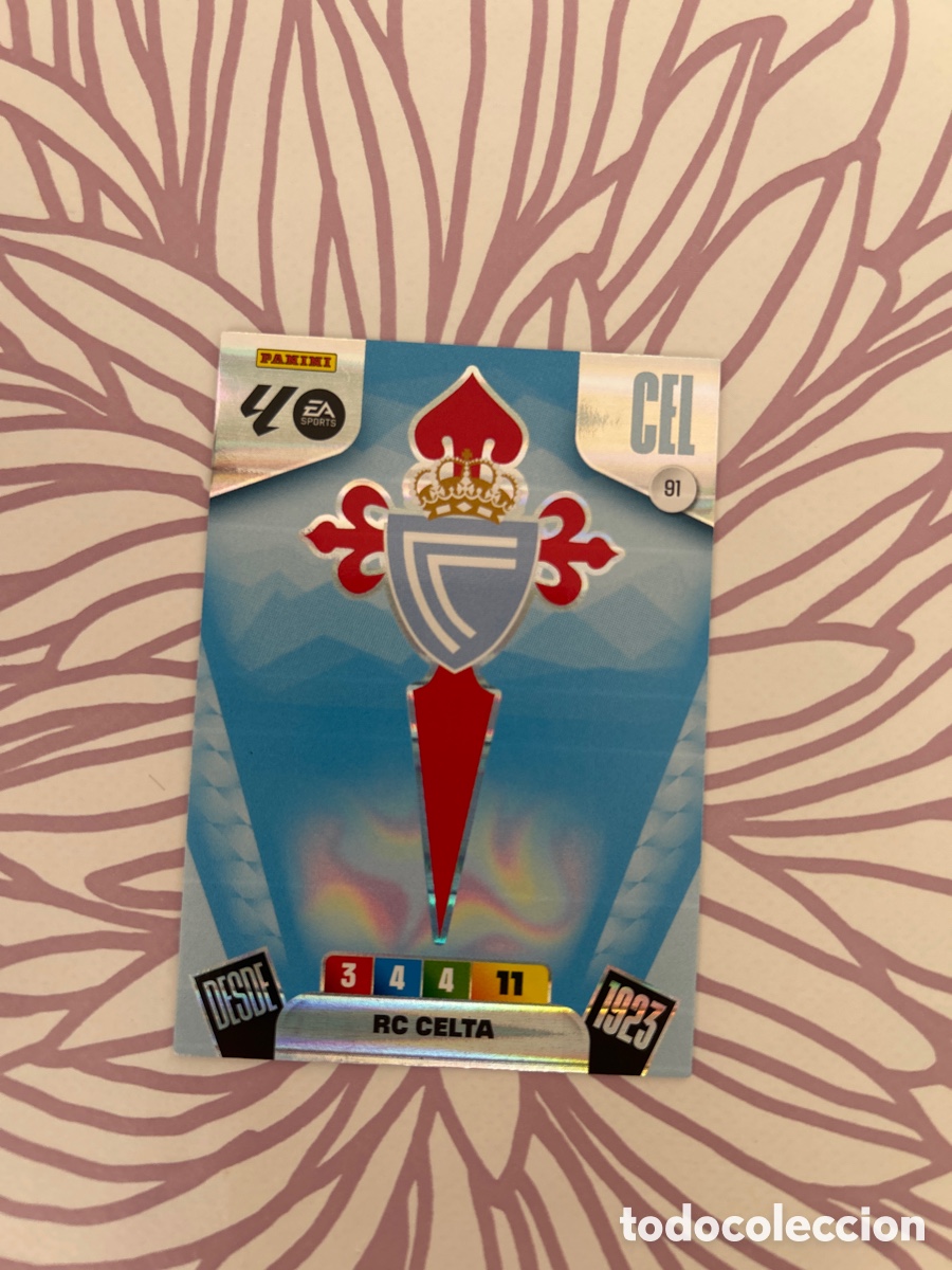Cromos de f&uacute;tbol: Escudo RC Celta (91) Liga 2025-2026