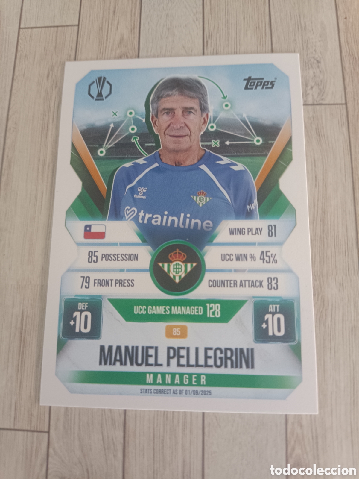 Cromos de Futebol: 85 MANUEL PELLEGRINI REAL BETIS MANAGER CHAMPIONS MATCH ATTAX EXTRA 2025 2026 TOPPS 25 26
