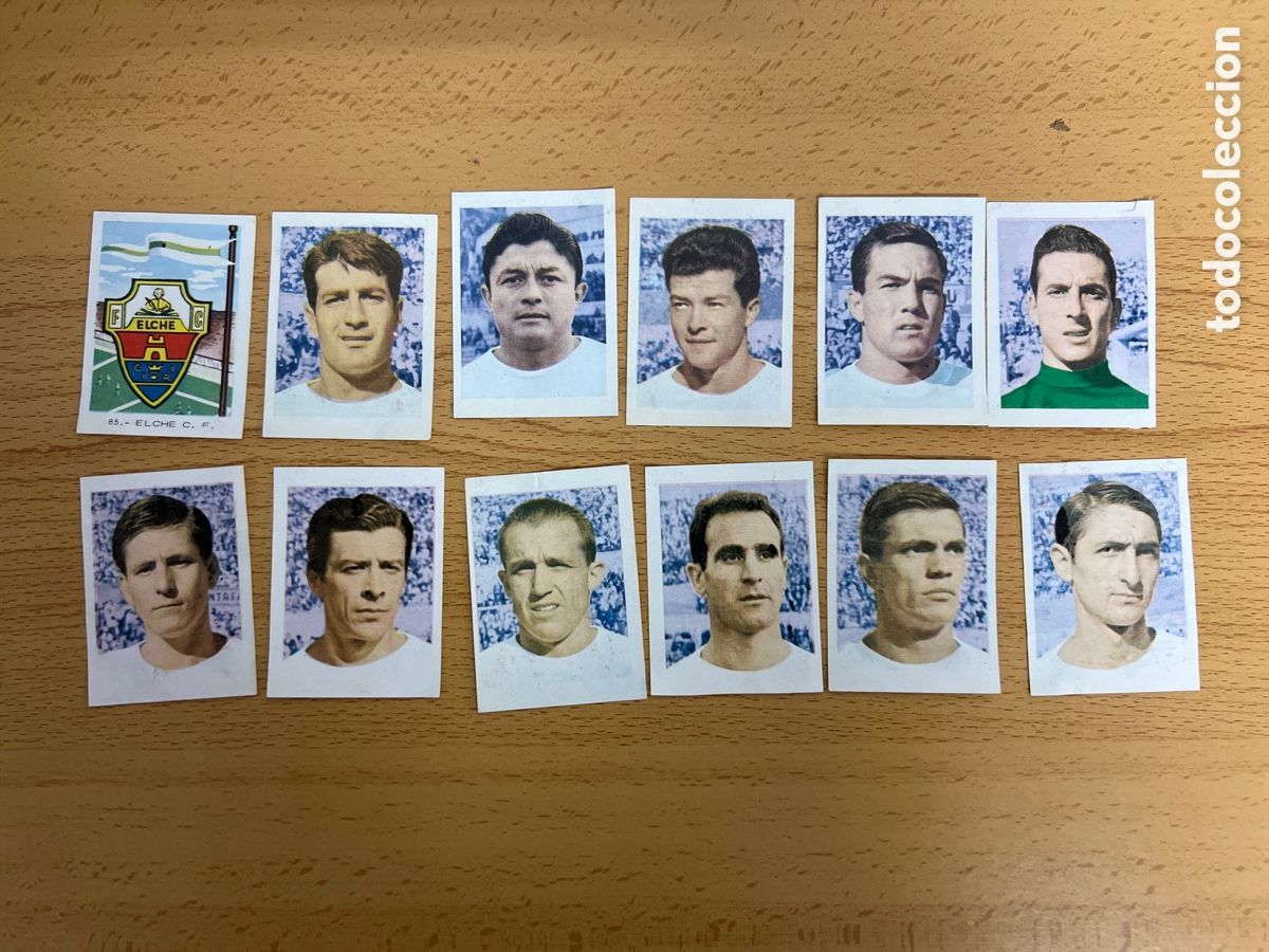 Figurine di Calcio: 1966 ELCHE CF LOTE DE 12 RUIZ ROMERO TENIS FUTBOL CICLISMO DESPEGADOS