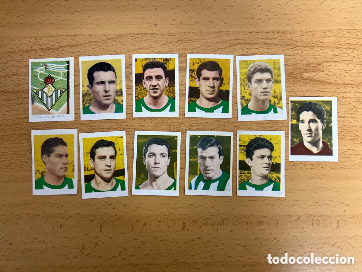 Figurine di Calcio: 1966 REAL BETIS LOTE DE 11 RUIZ ROMERO TENIS FUTBOL CICLISMO DESPEGADOS