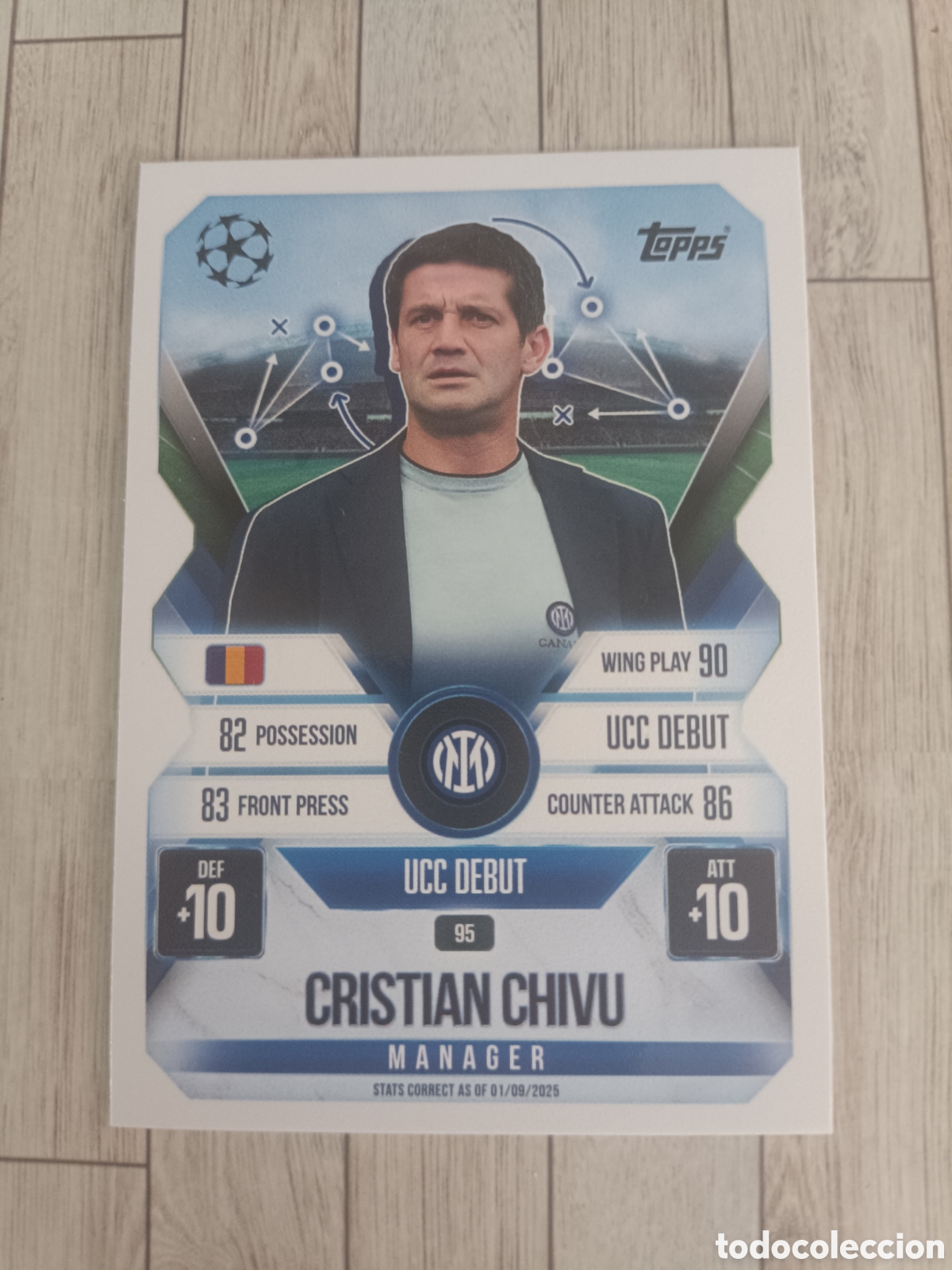 Cromos de Futebol: 95 CHIVU INTER DE MILAN MANAGER CHAMPIONS MATCH ATTAX EXTRA 2025 2026 TOPPS 25 26