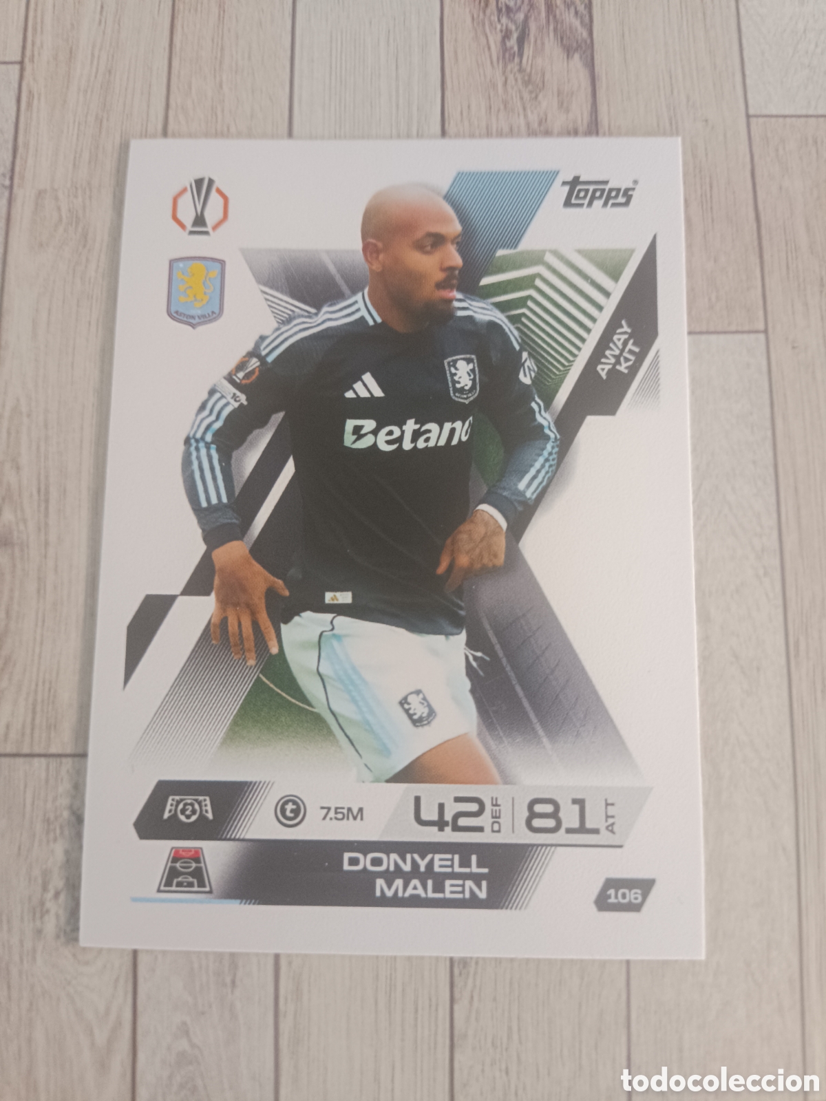 Cromos de f&uacute;tbol: 106 MALLEN ASTON VILLA AWAY KIT CHAMPIONS MATCH ATTAX EXTRA 2025 2026 TOPPS 25 26