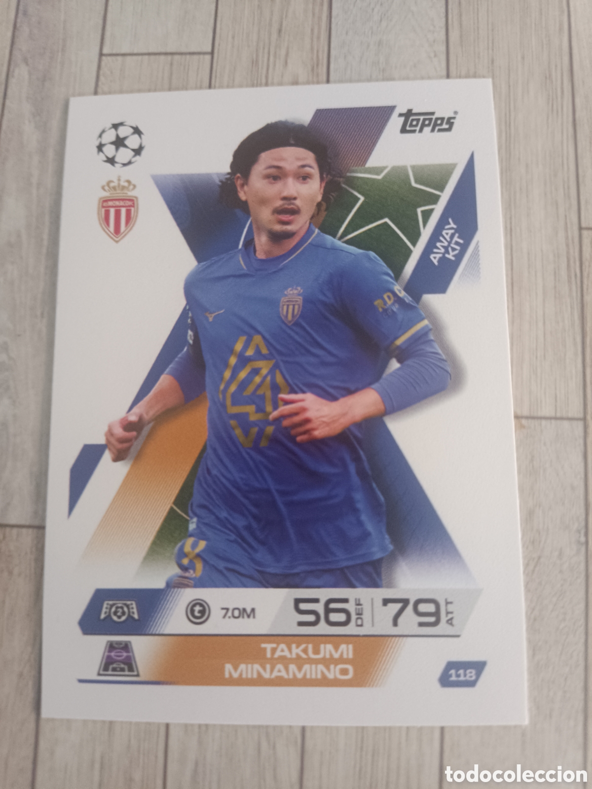 Cromos de f&uacute;tbol: 118 MINAMINO AS MONACO AWAY KIT CHAMPIONS MATCH ATTAX EXTRA 2025 2026 TOPPS 25 26