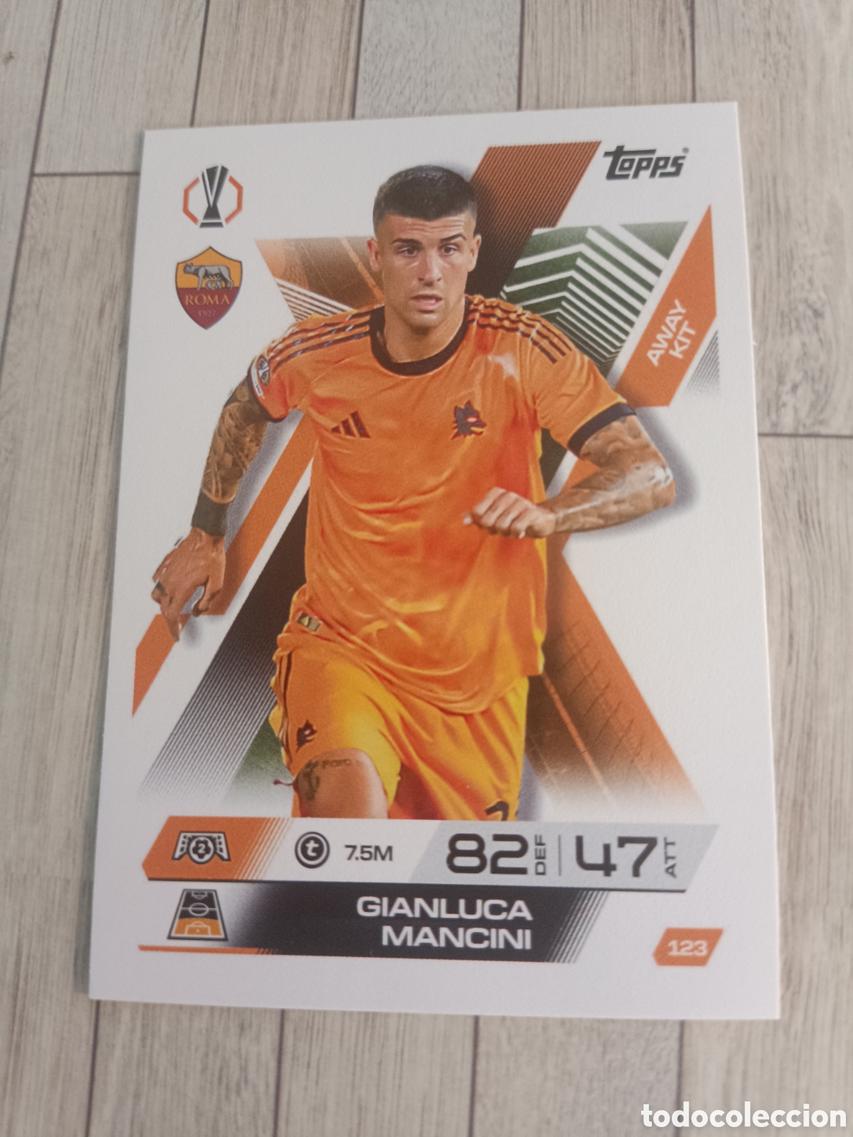 Figurine di Calcio: 123 MANCINI AS ROMA AWAY KIT CHAMPIONS MATCH ATTAX EXTRA 2025 2026 TOPPS 25 26