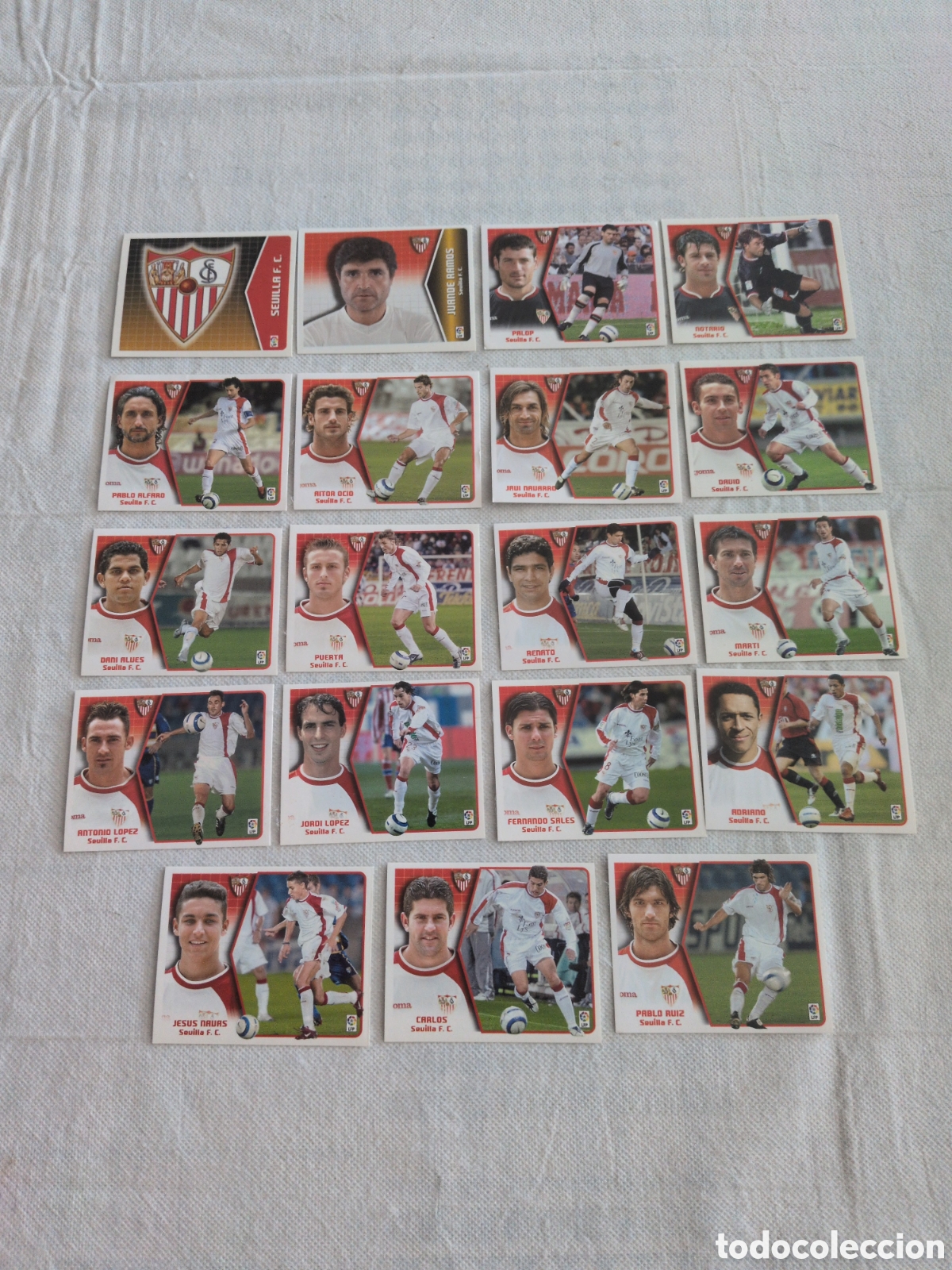 Figurine di Calcio: LOTE EDICIONES ESTE 2005 2006 DEL SEVILLA, 19 CROMOS SIN PEGAR