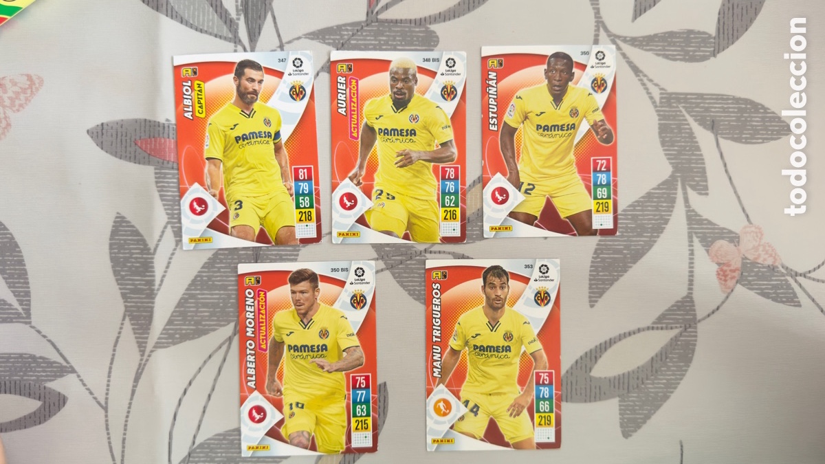 Fu&szlig;ball-Sticker: Lote L050: Cromos de futbol Adrenalyn XL 21/22 &ldquo;Villareal&rdquo;