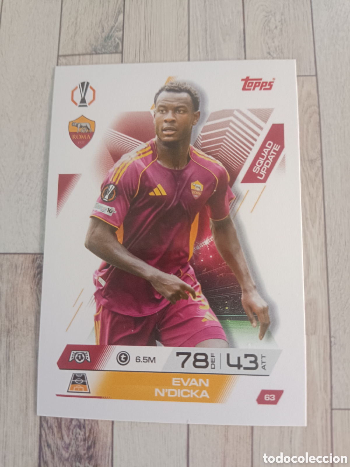 Figurine di Calcio: 63 EVAN N'DICKA ROMA SQUAD UPDATE CHAMPIONS MATCH ATTAX EXTRA 2025 2026 TOPPS 25 26