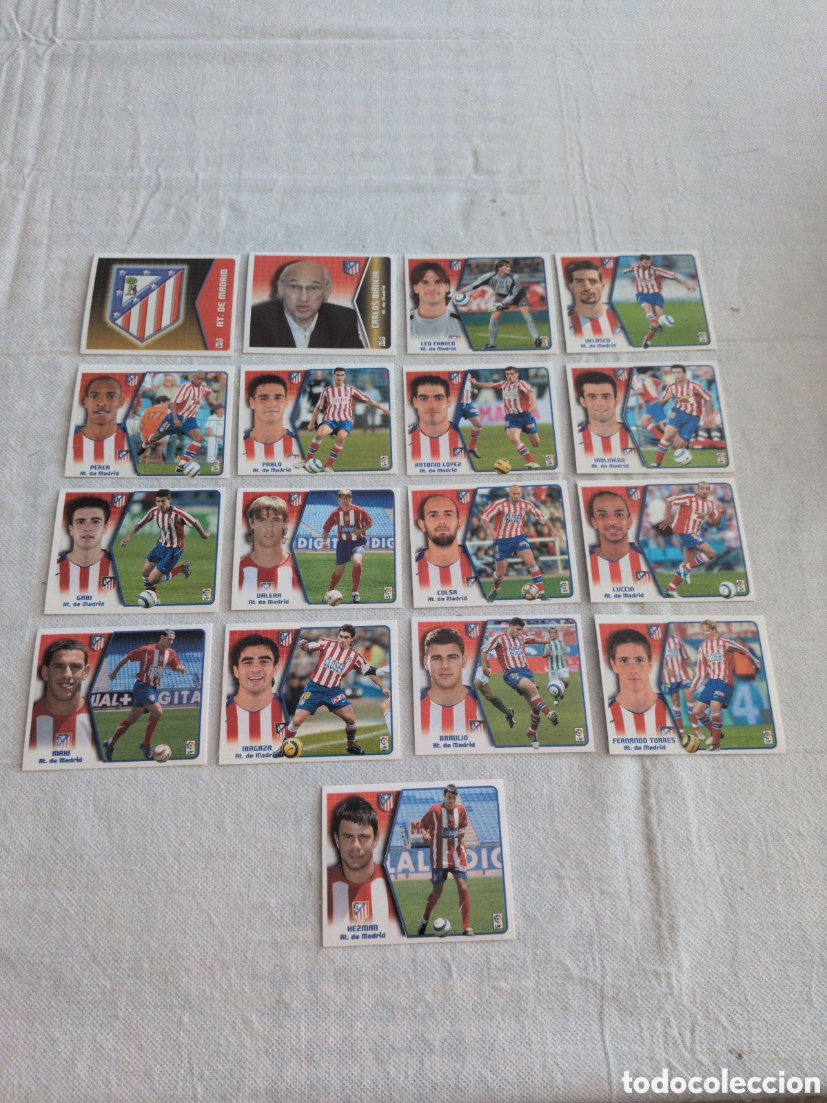 Football Stickers: LOTE EDICIONES ESTE 2005 2006 DEL ATL&Eacute;TICO DE MADRID, 17 CROMOS SIN PEGAR