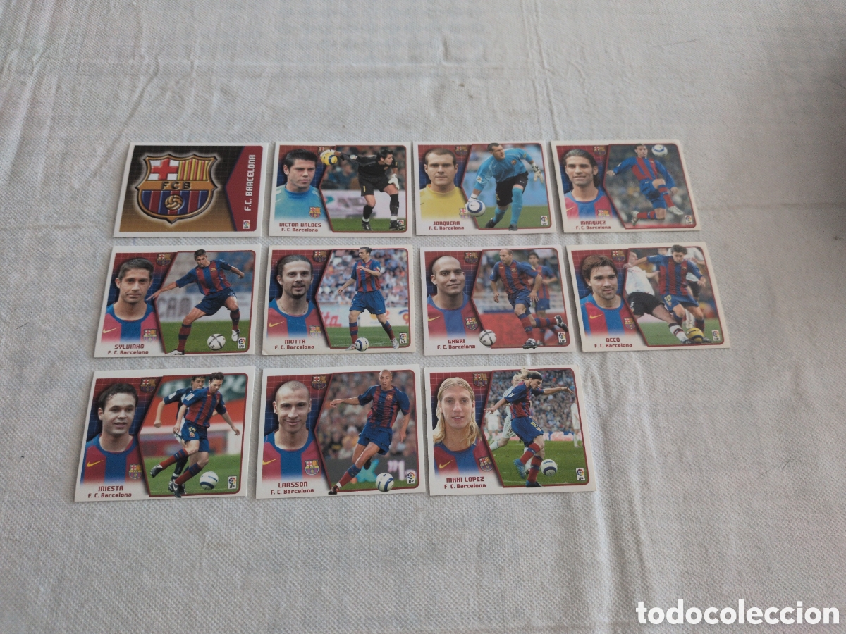 Cromos de f&uacute;tbol: LOTE EDICIONES ESTE 2005 2006 DEL BARCELONA, 11 CROMOS SIN PEGAR
