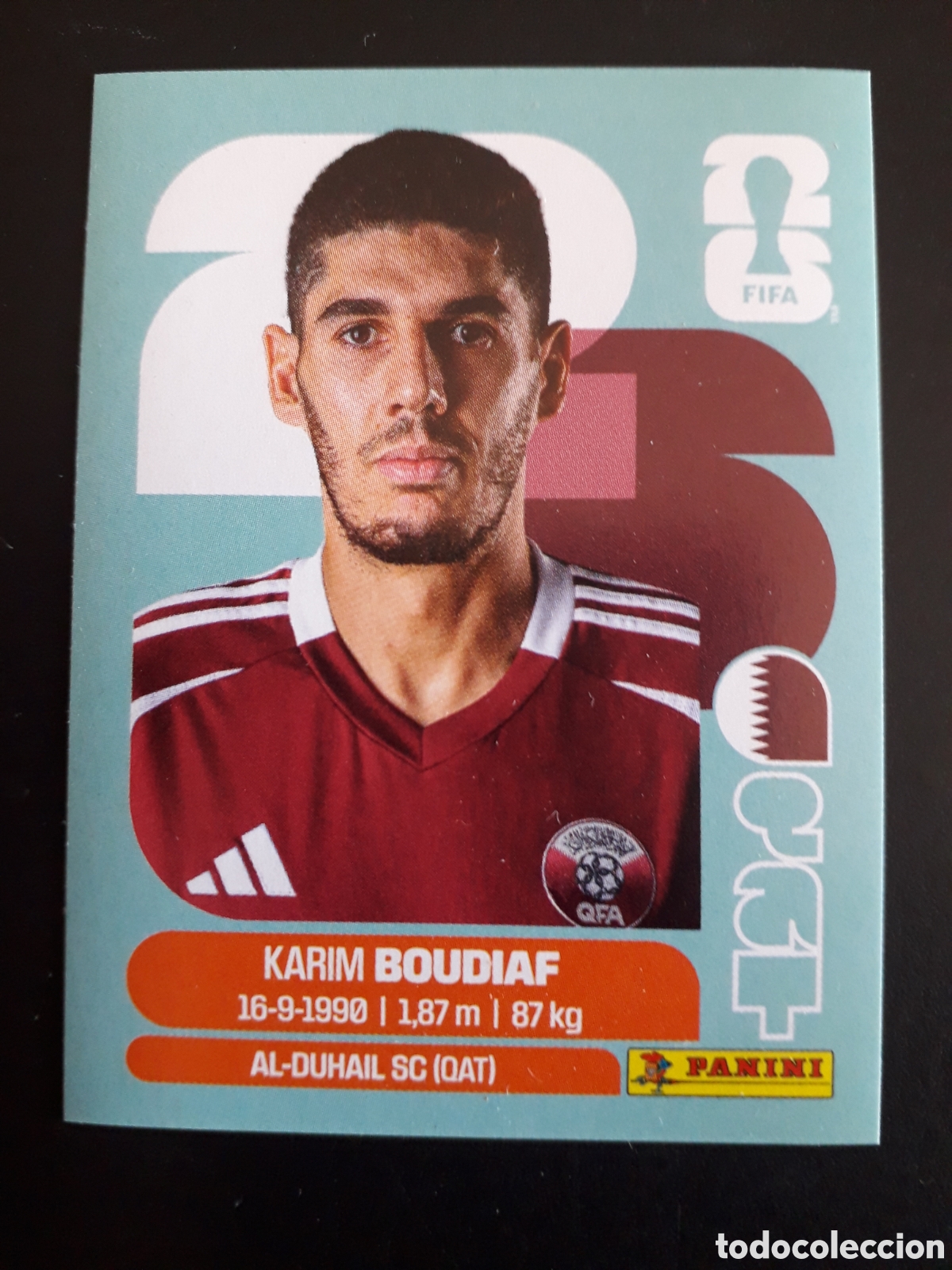 Cromos de f&uacute;tbol: BOUDIAF QATAR QAT 10 MUNDIAL F&Uacute;TBOL 2026 FIFA WORLD CUP PANINI SIN PEGAR PEDIDO M&Iacute;NIMO 3&euro;.