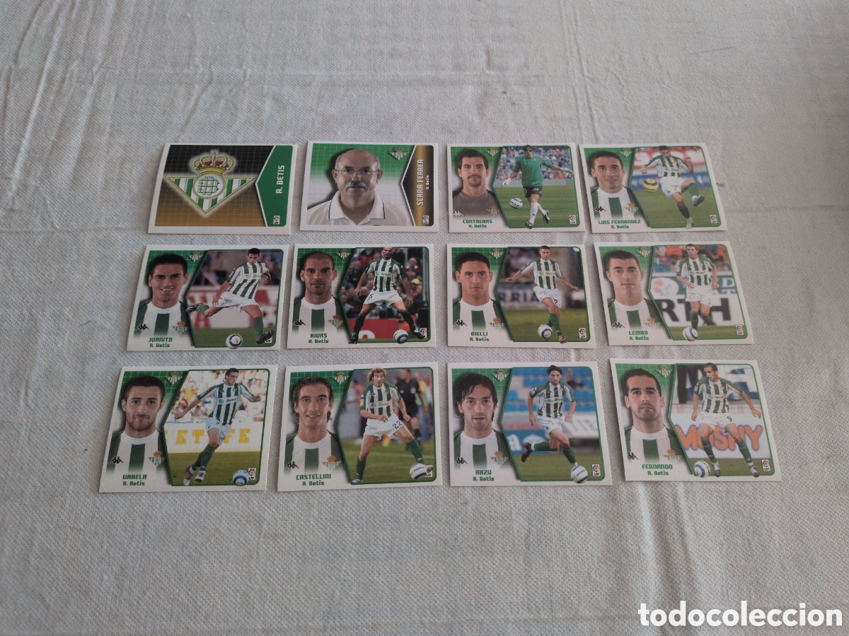 Cromos de f&uacute;tbol: LOTE EDICIONES ESTE 2005 2006 DEL BETIS, 12 CROMOS SIN PEGAR