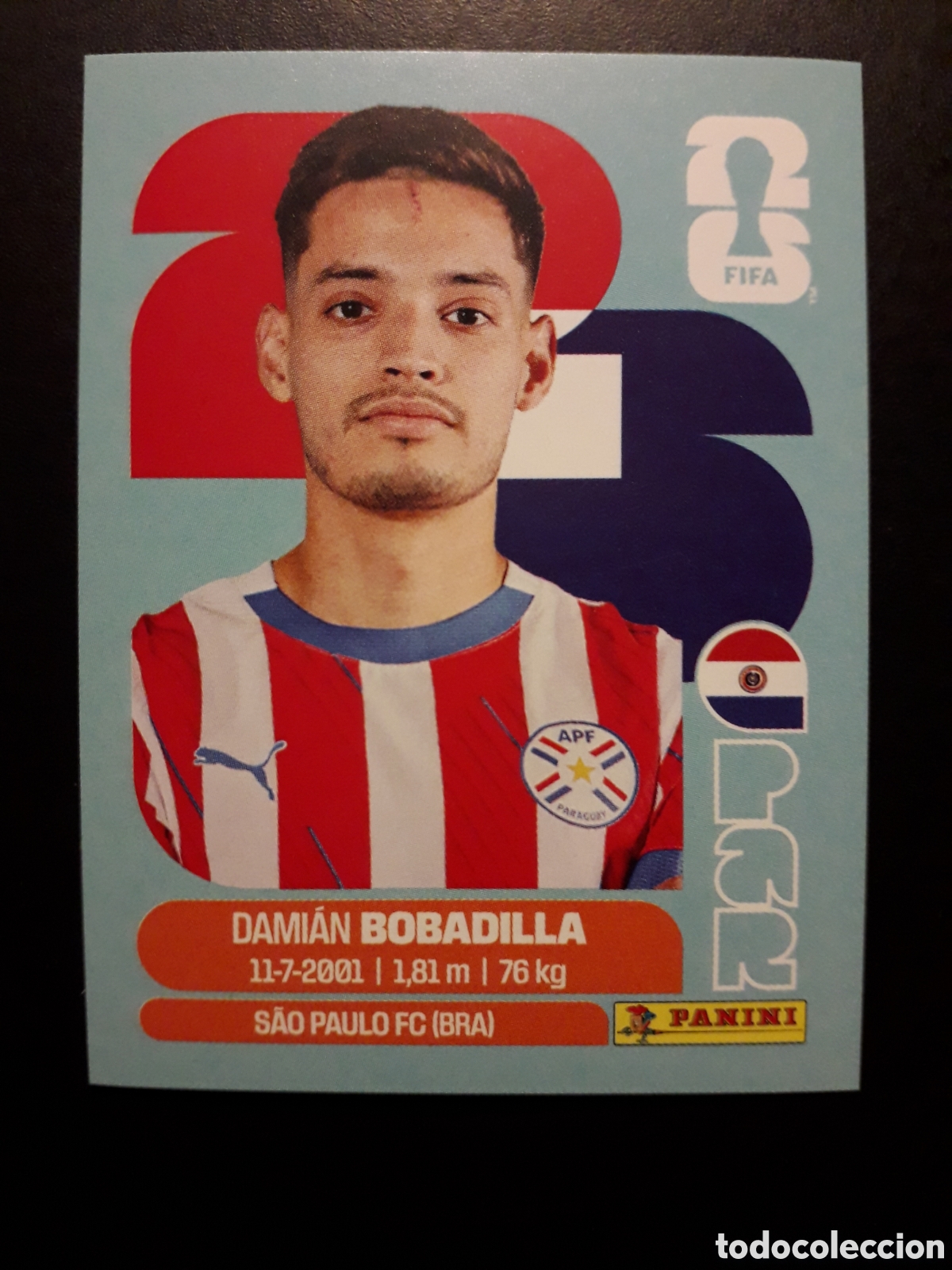 Cromos de f&uacute;tbol: BOBADILLA PARAGUAY PAR 11 MUNDIAL F&Uacute;TBOL 2026 FIFA WORLD CUP PANINI SIN PEGAR PEDIDO M&Iacute;NIMO 3&euro;