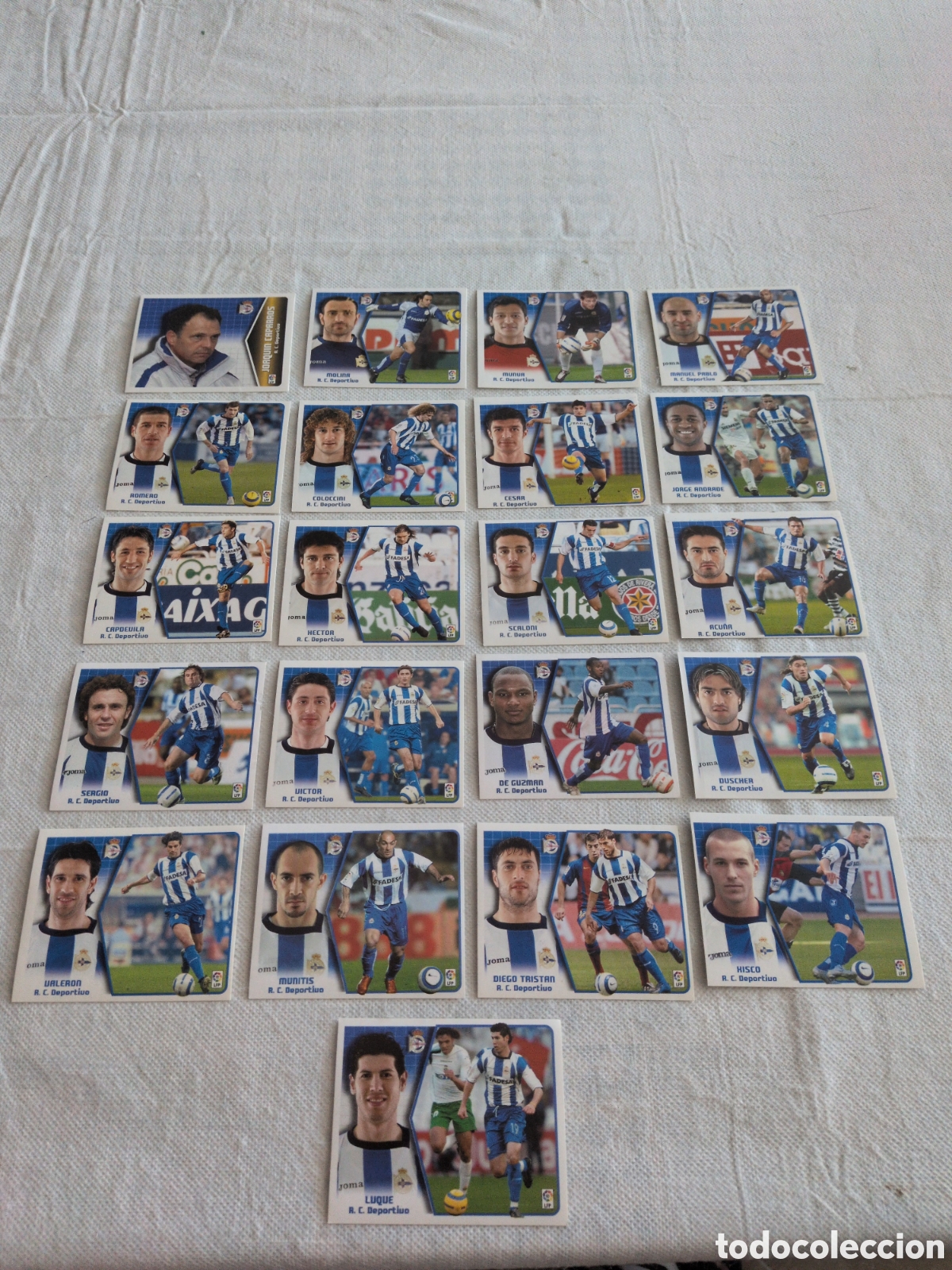 Cromos de f&uacute;tbol: LOTE EDICIONES ESTE 2005 2006 DEL DEPORTIVO DE LA CORU&Ntilde;A, 21 CROMOS SIN PEGAR