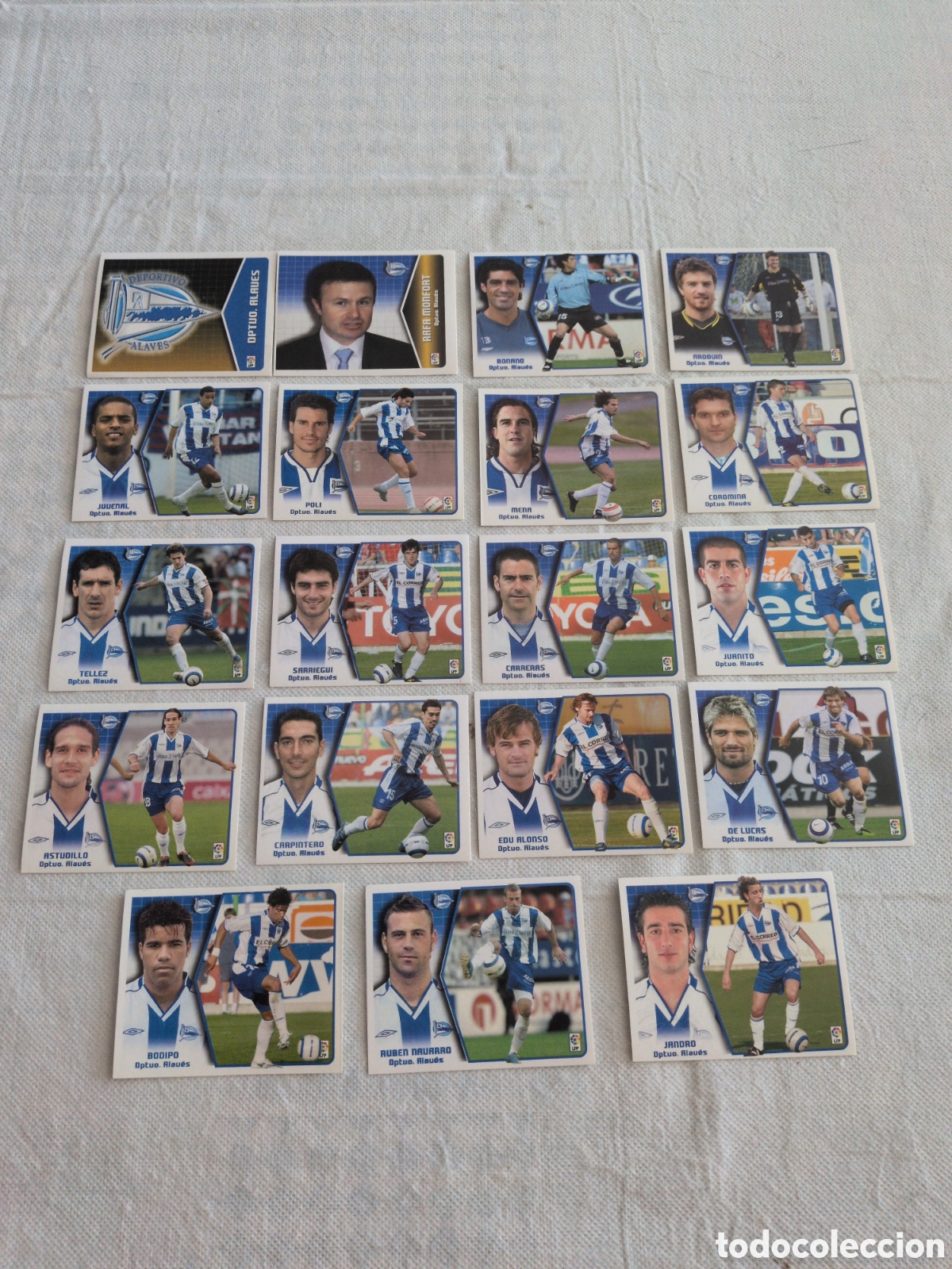 Cromos de f&uacute;tbol: LOTE EDICIONES ESTE 2005 2006 DEL ALAVES, 19 CROMOS SIN PEGAR