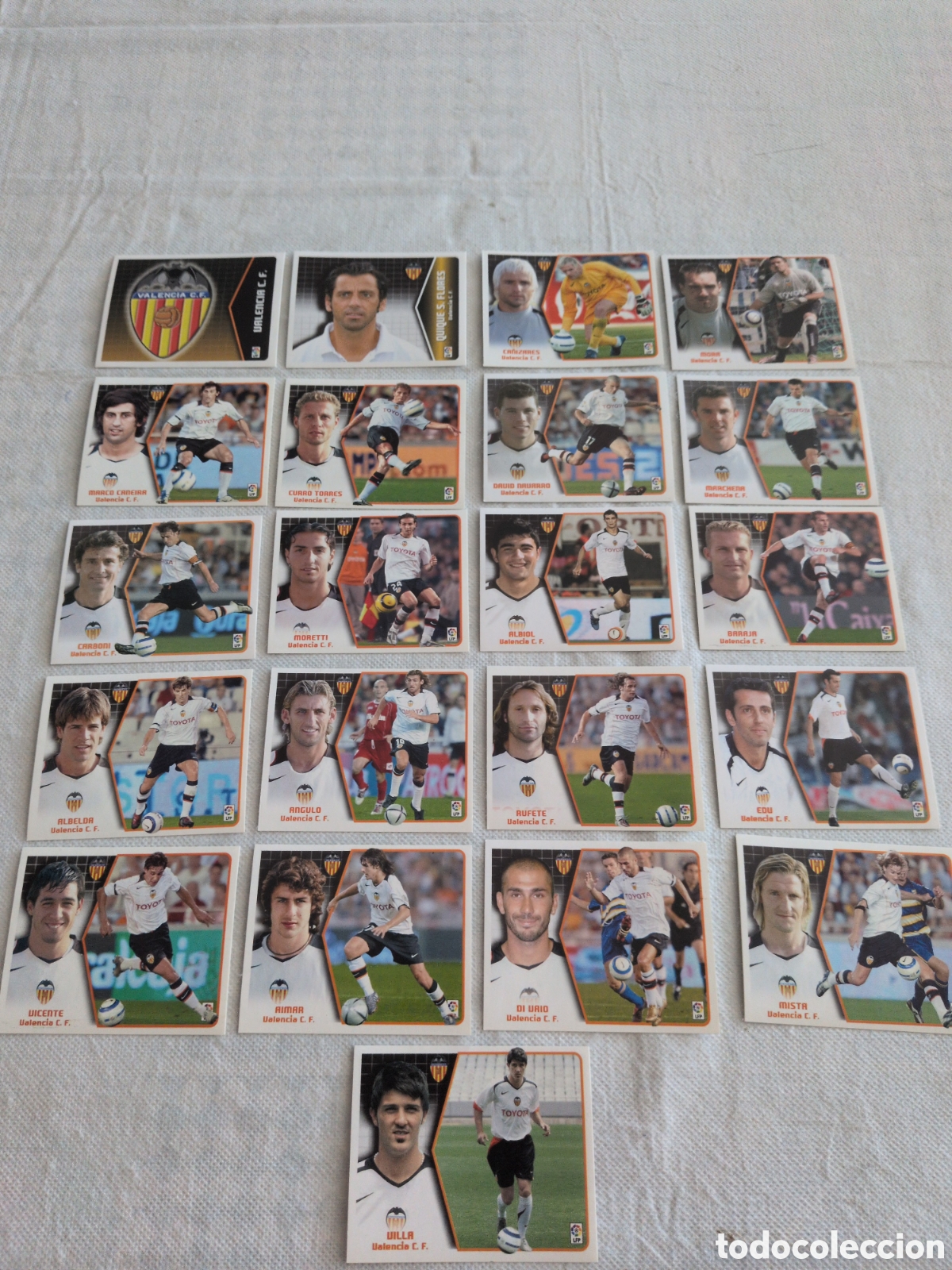 Cromos de f&uacute;tbol: LOTE EDICIONES ESTE 2005 2006 DEL VALENCIA, 21 CROMOS SIN PEGAR