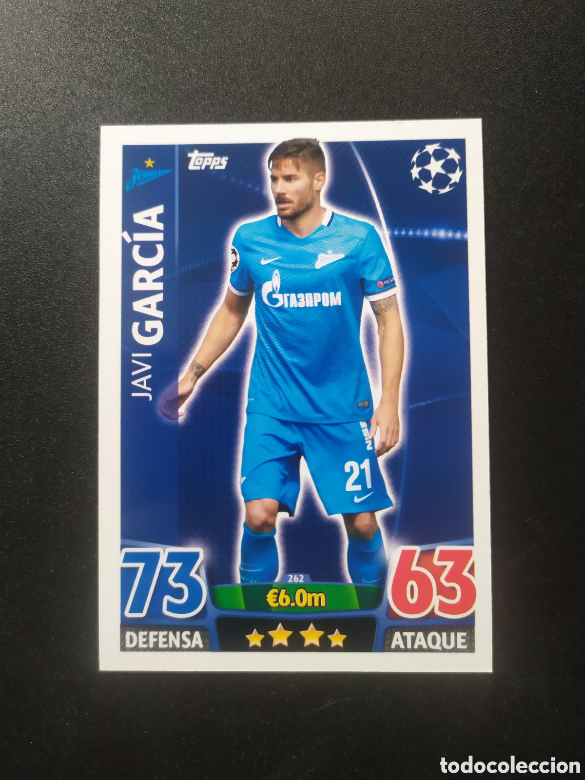 Cromos de f&uacute;tbol: UEFA Champions match attax topps 2015 2016 15 16 Javi Garcia n&deg; 262 Zenit