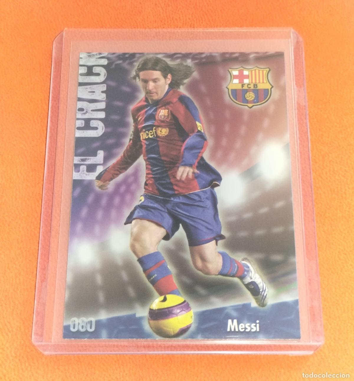 Fu&szlig;ball-Sticker: 80 LIONEL MESSI EL CRACK BRILLO LISO PUNTAS CUADRADAS CARD FC BARCELONA MUNDICROMO 2008 2009 08 09