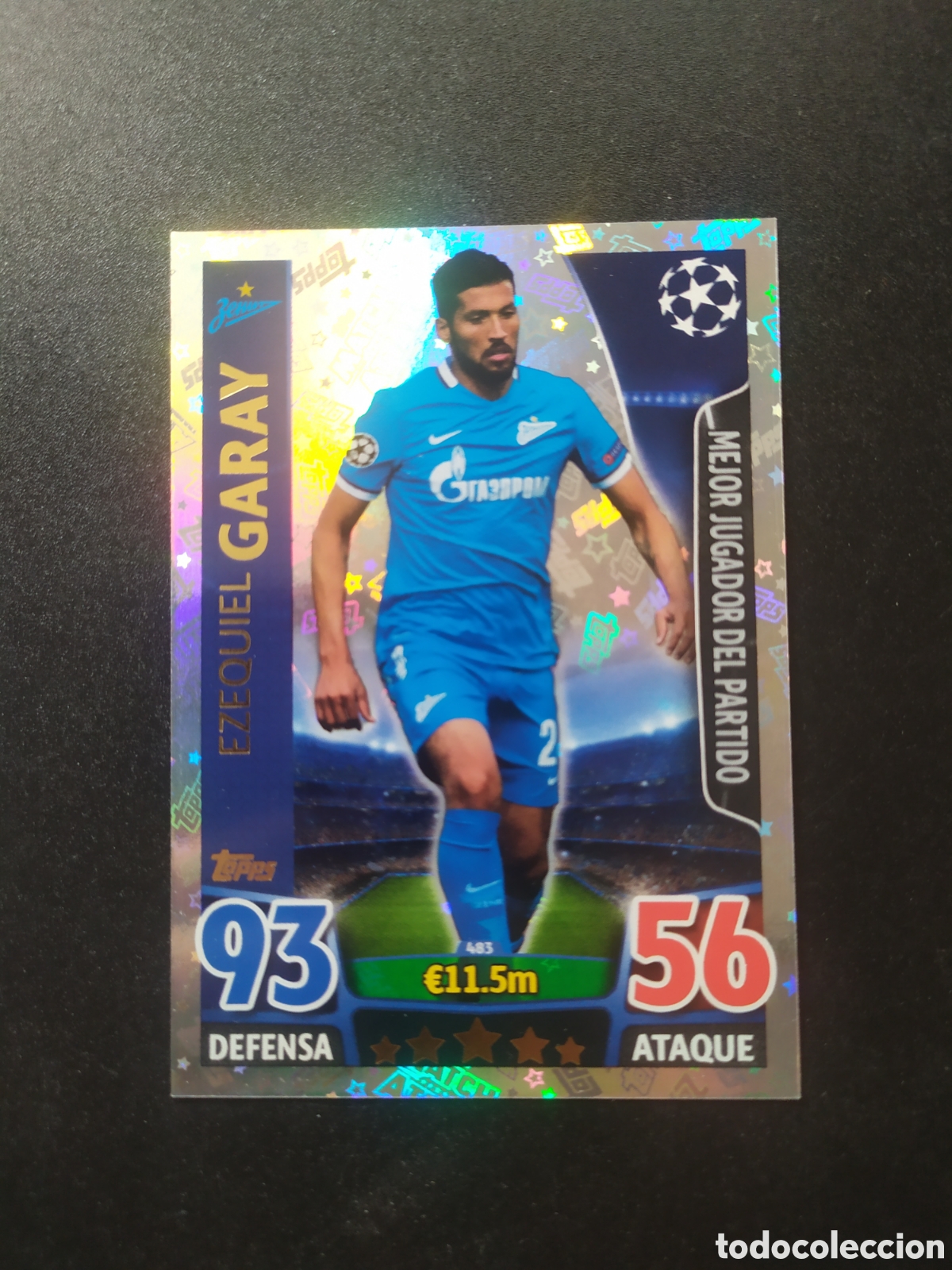 Cartes &agrave; collectionner de Football: UEFA Champions match attax topps 2015 2016 15 16 Garay mejor jugador partido n&deg; 483 Zenit