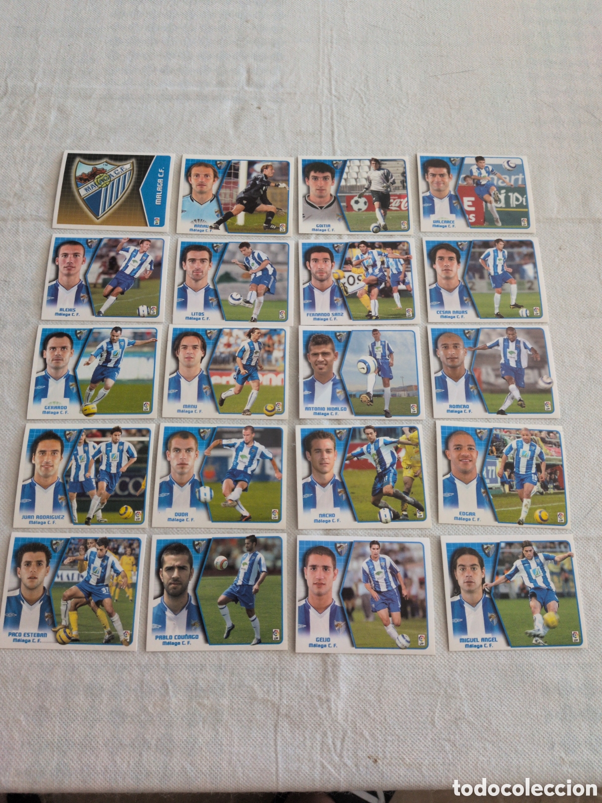 Fu&szlig;ball-Sticker: LOTE EDICIONES ESTE 2005 2006 DEL MALAGA, 20 CROMOS SIN PEGAR